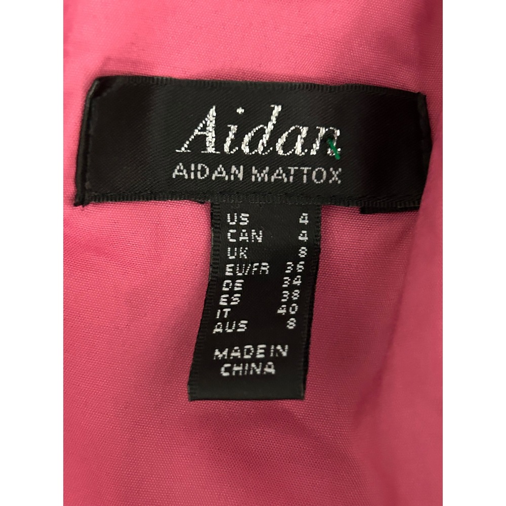 Aidan Mattox Dress Womens Size 4 Eyelet Maxi Sheath Pink - Picture 4 of 11